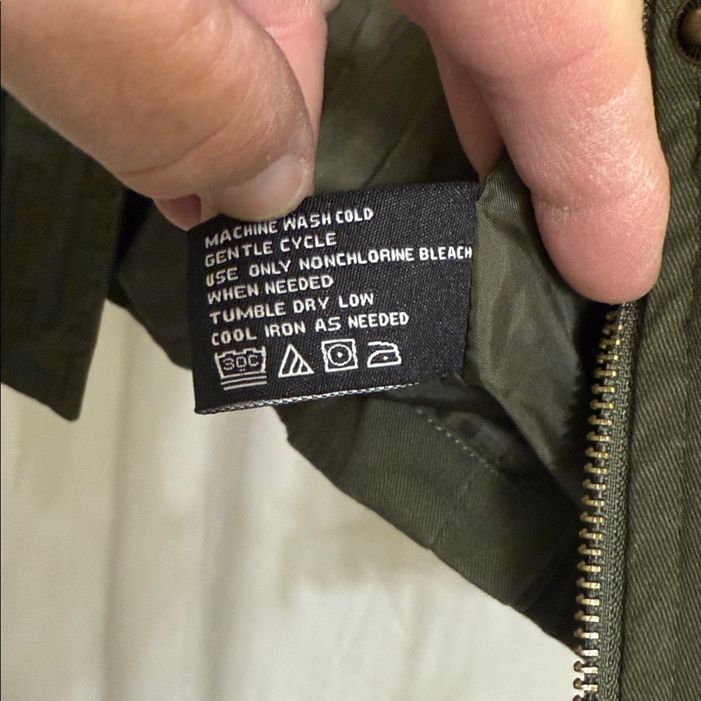 Altar’d State Olive Green Utility Jacket with Leopard Trim. XS - Picture 7 of 8